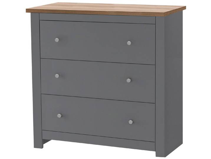 loft24 Kommode Eddie - Schubladenkommode Schrank Aufbewahrungskommode, mit 3 Schubladen, Landhausstil, Breite 79 cm, MDF