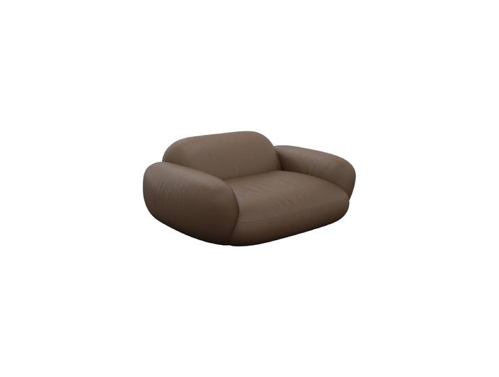 Design Echtleder Loungesessel „PONSA“ Echtleder Dark Brown BLOOMINGLOFT Collection