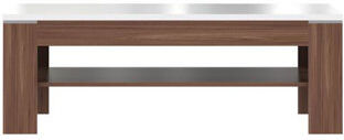 Zipcode Design Downer Coffee Table with Storage High gloss white/Sangallo oak 43cm H X 120cm W X 75cm D