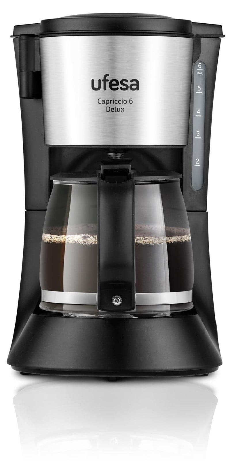 Ufesa CG7115 Capriccio filterkoffieapparaat, 0,6 liter, zwart en roestvrij staal