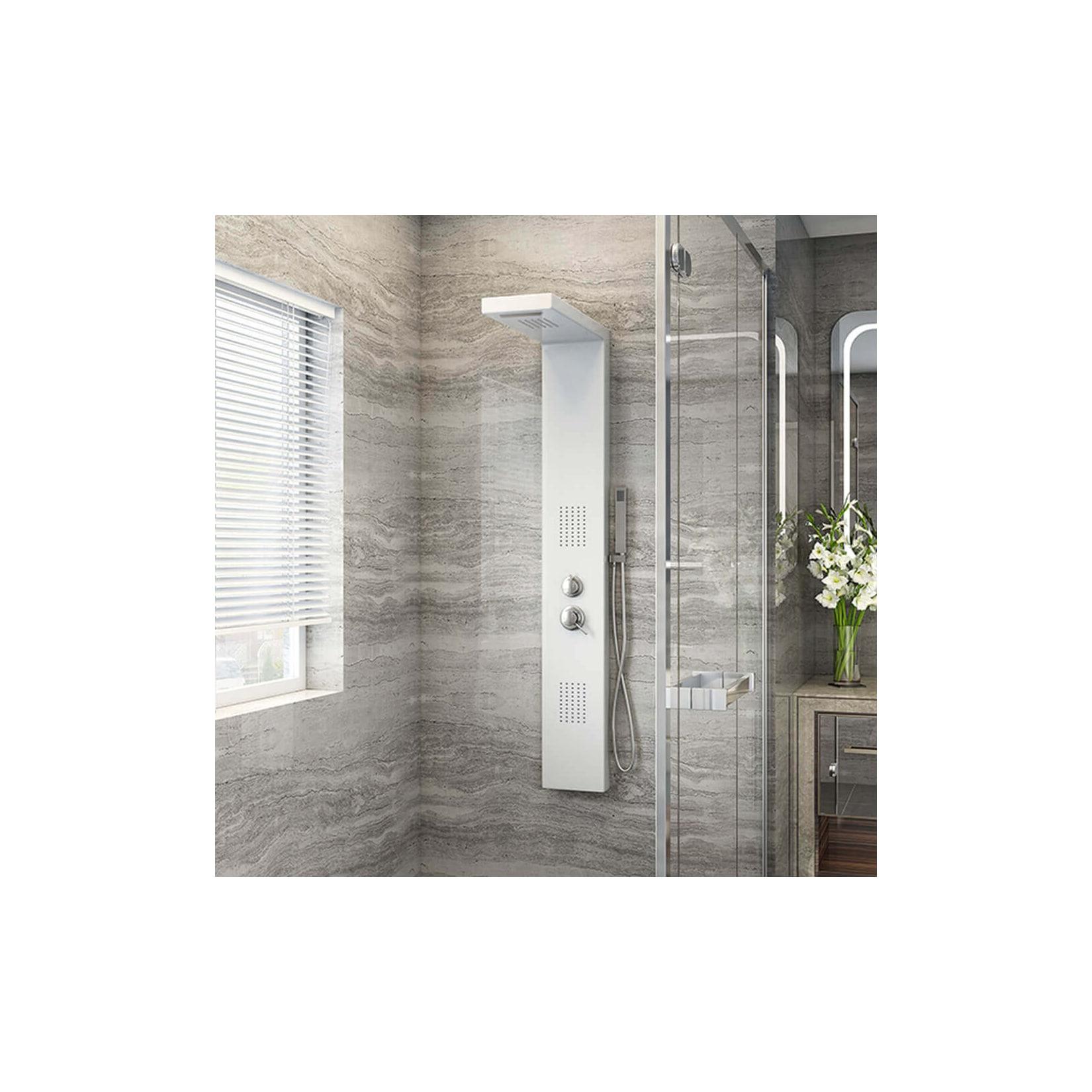 HOME DELUXE Duschpaneel mit Regendusche CASCATA – Weiß