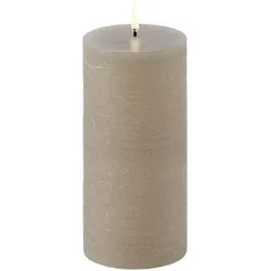 Uyuni LED Stumpenkerze 7,8x15cm Sandstone