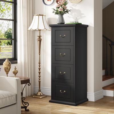 OEM 51-Inch Tall 4-Drawer File Cabinet Wood Vertical Storage Cabinet for Home Office A4/Letter/Legal Files