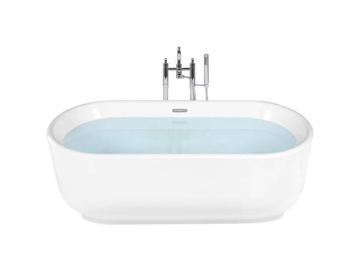 BADEWANNE FREISTEHEND 80x170x59 cm weiß Pinel