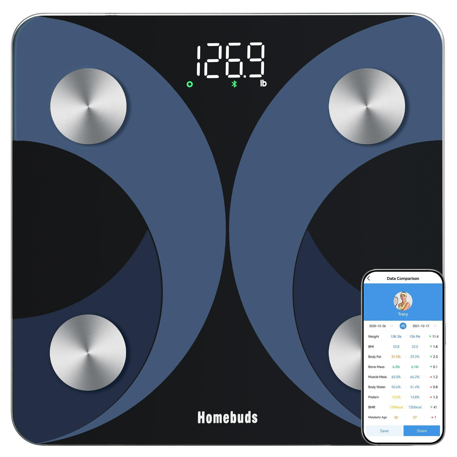 Selius Smart Lichaamsvetweegschaal voor in de badkamer, maximaal 182 kg