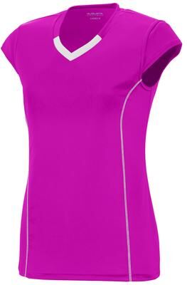 Augusta Sportswear 1218 Athletic Women's Blash Jersey T-Shirt in Power Pink/White size 2XL   Polyester