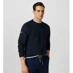 Hackett London für Herren. HM5800132 Sweatshirt mit Rundhalsausschnitt und marineblauem Logo (XL), Lässig, Baumwolle