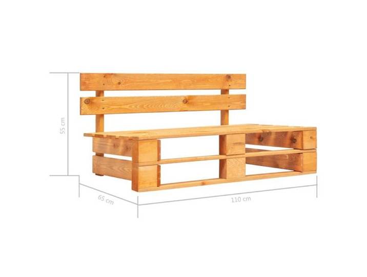 Banc palette de jardin Bois Marron miel_2 ans garantie_56537