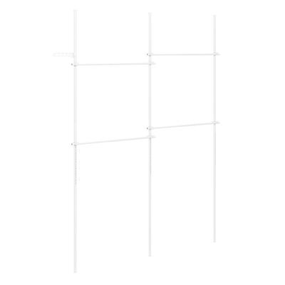 COSTWAY Teleskop-Kleiderständer Metall verstellbar, Stangen & Greifstange, Wohnzimmer/Waschküche, weiß.