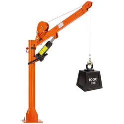 VEVOR Pickup Kran mit 453,6kg Tragkraft, Manueller Ladekran Inkl. Handwinde & 8t Hydraulikpumpe, Hebekran mit Teleskopausleger & 360° Drehkranz, Hebezeug aus Kohlenstoffstahl für Pick-up LKW Anhänger