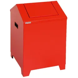 PROREGAL Putzwollkasten, 73L, HxBxT 68x40x40cm, Feuer- & Geruchshemmend, Feuerrot, Wertstoffsamler, Universalsammler mit Pendeldeckel