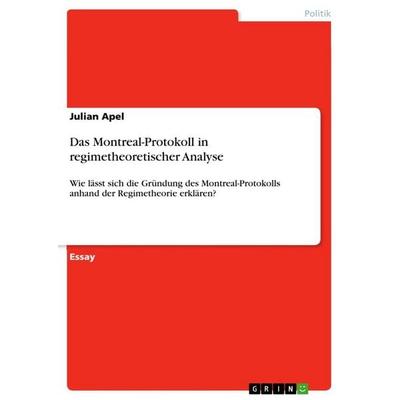Das Montreal-Protokoll in regimetheoretischer Analyse, Taschenbuch von Julian Apel, GRIN, 978-3-668-73854-6