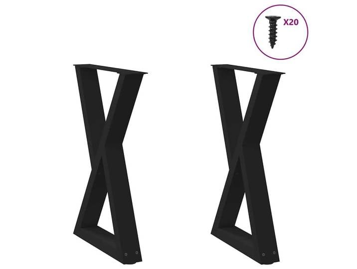 vidaXL Esstisch, Esstisch Beine 2 Stk. Schwarz 50x(72-73,3) cm Stahl