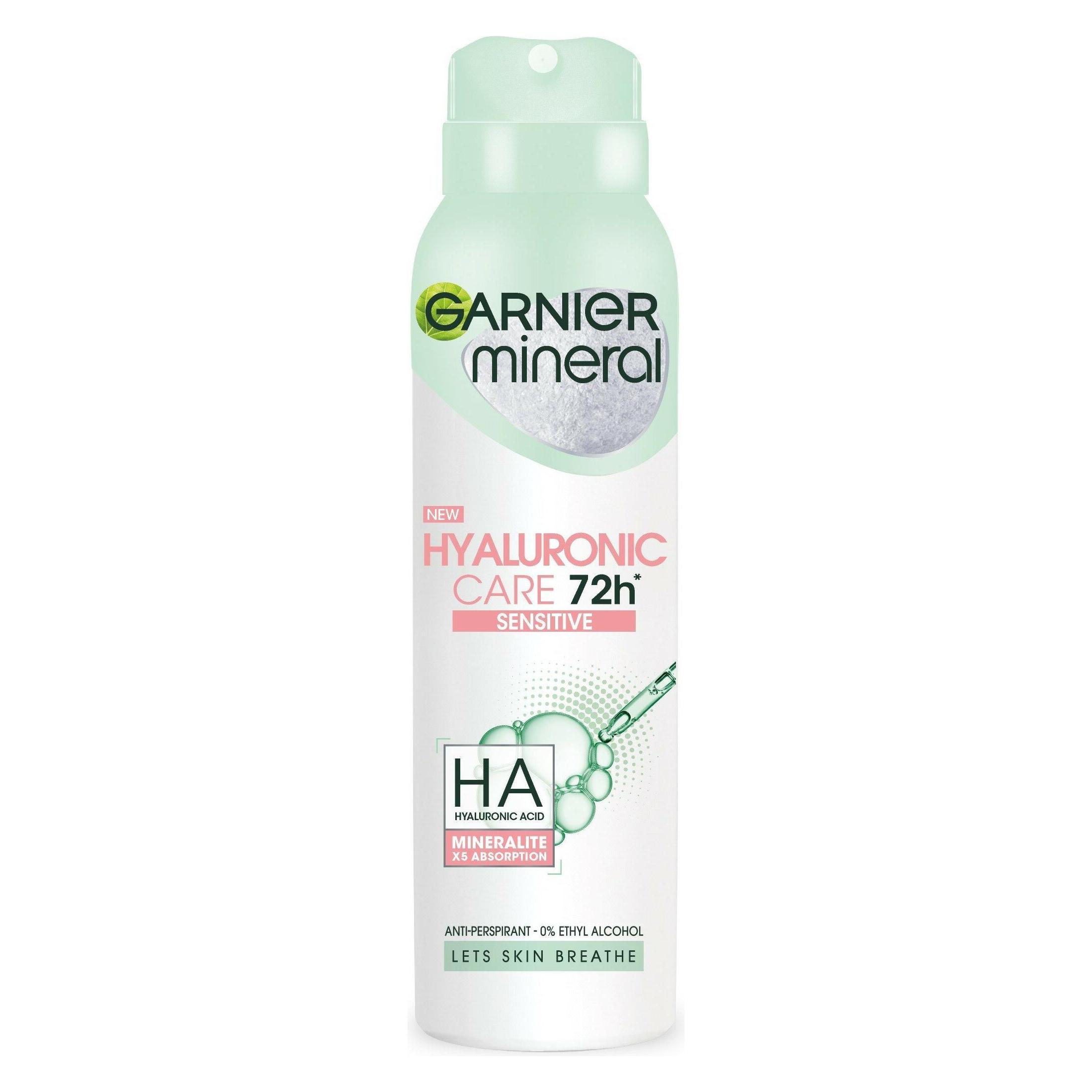 Garnier Hyaluronic Sensitive Care Deodorant for Women 72h Protection Spray 150ml (Spray, 150 ml) (3600542399296)