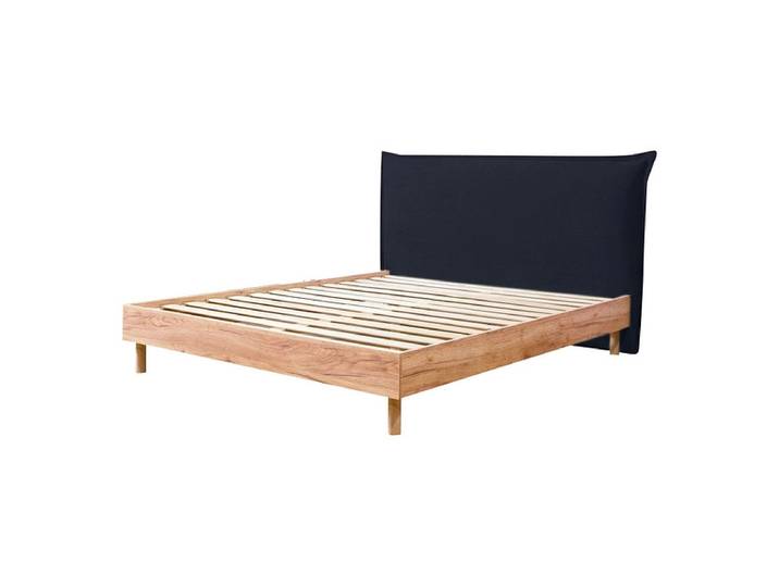 Bett BOBOCHIC CHARLIE 160x200cm stoff mit textur blau