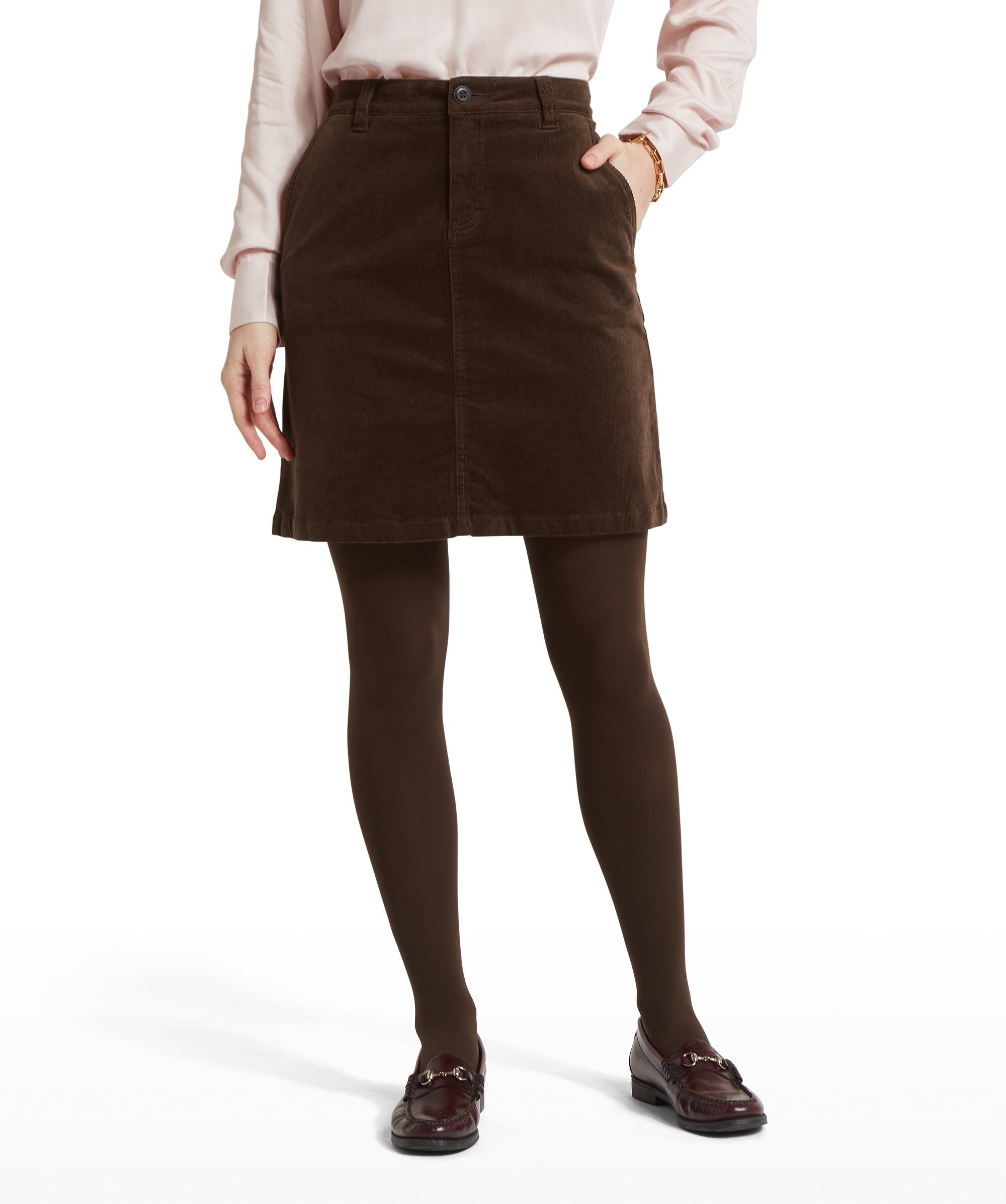 Schöffel Country Sage Cord Skirt - Brown - Size UK14 - Women