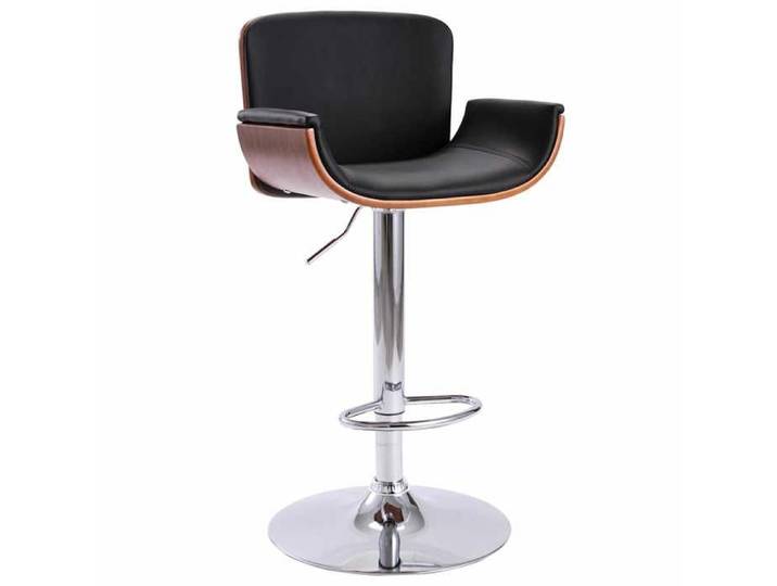 Tabouret de bar(1 pc）- COCO - Chaise Comptoir - similicuir - noir - 51 5 x 49 5 x (89-109) cm - hauteur réglable 855965
