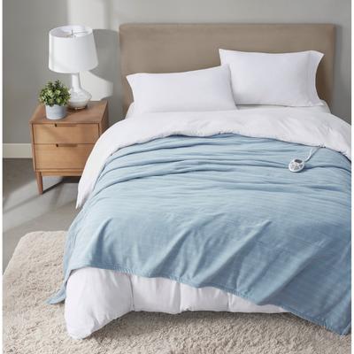Serta Travis Heated Tri-Rib Microfleece Blanket