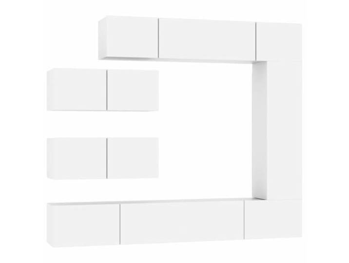 LKJephalotrop 7-TLG. TV-Schrank-Set Wandmontage Weiß Holzwerkstoff Platzsparendes 7-teiliges TV-Board für Wohnzimmer und Schlafzimmer, viel Stauraum für Medien und Dekoration.