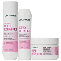 650ml Goldwell Dualsenses Color Extra Rich Set (Shampoo 250ml + Conditioner 200ml + Treatment 200ml)