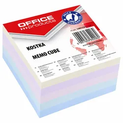 Geklebter Notizzettelblock 85x85x40 mm Farbmix OFFICE PRODUCTS
