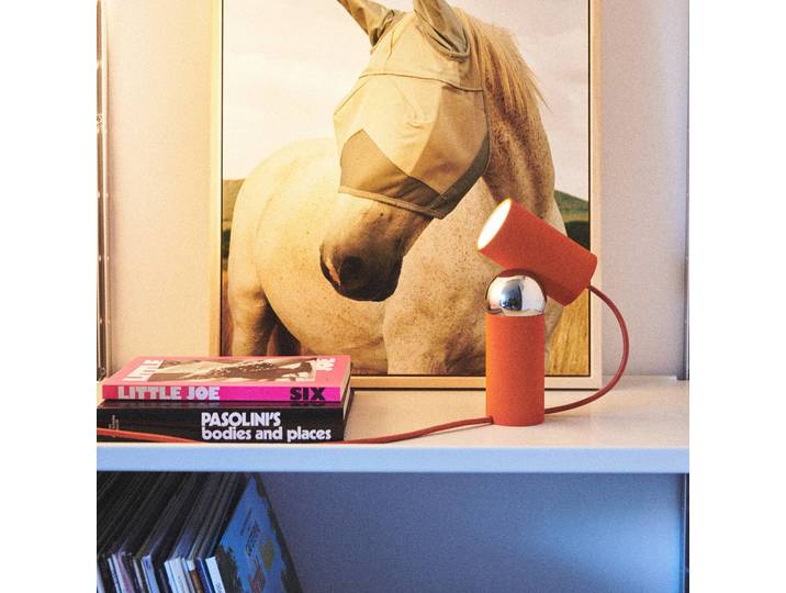 FLOS Designer Tischlampe Bilboquet, rot, für Wohn- / Esszimmer, Kunststoff, Design, Tischlampe