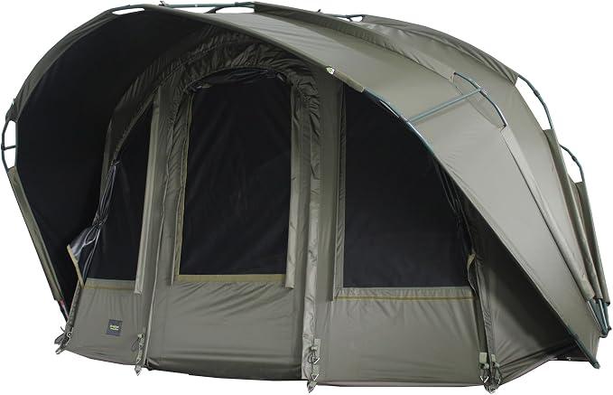 Fort Knox 2 Mann Angelzelt Dark Night 2.0 - Wasserdichtes Karpfenzelt | Sturmresistentes und abgedunkeltes Bivvy für Profi-Angler mit optimaler Belüftung durch Moskitonetze