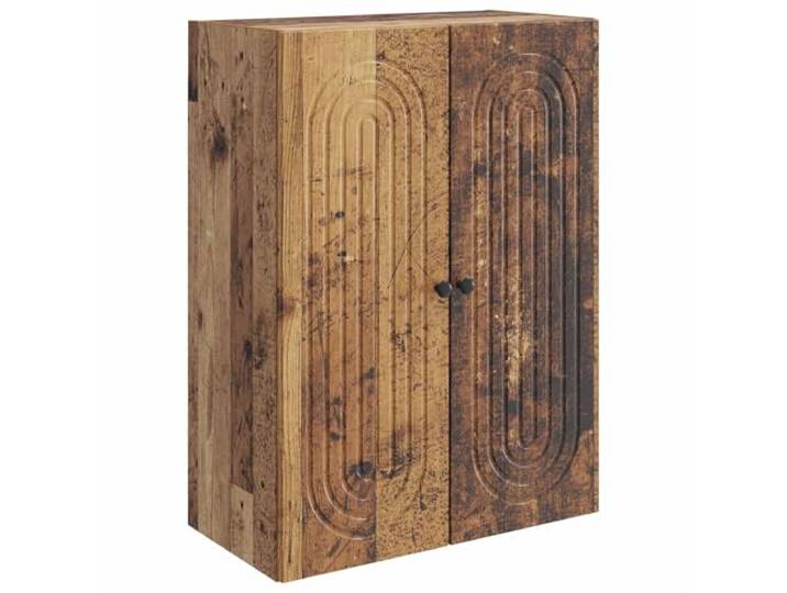 QINXIXINAIXI Wandschrank Altholz 66 x 34,5 x 90 cm Holzwerkstoff Vintage-Charme, rechteckiges Design, 90°-Pendeltüren mit Scharnier, wandmontiert, viel Stauraum