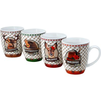 Becher RETSCH ARZBERG "Weidmann", bunt, 360ml, 4 Stk., Porzellan, Trinkgefäße, Becher, 4-teilig