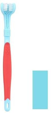 Inspire Select 3 Sided Pet Toothbrush Dog & Cat Dental Cleaning Toothbrush For Plaque, Tartar & Bad Breath Removal light Blue