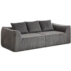 OKWISH Kombinationssofa Cord Grau, modulares Sofa-Set mit Schaumstoffpolsterung, keine Montage erforderlich