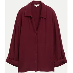 Bluse mit Seersucker-Stoff Rot 46