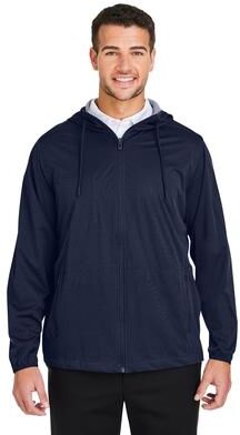 North End NE75 Men's Network Lightweight Jacket in Classic Navy Blue Heather size XL   Polyester Blend