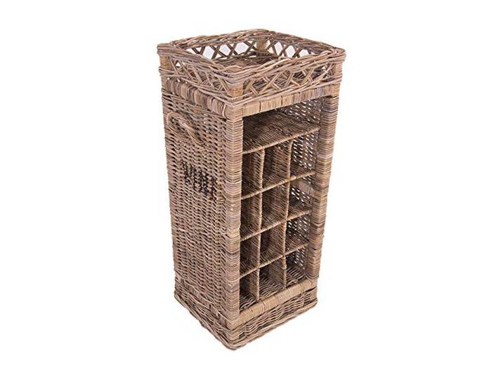 Vintage Line Weinregal Wine aus Rattan Regal Flaschenregal 12 Fächer Naturrattan