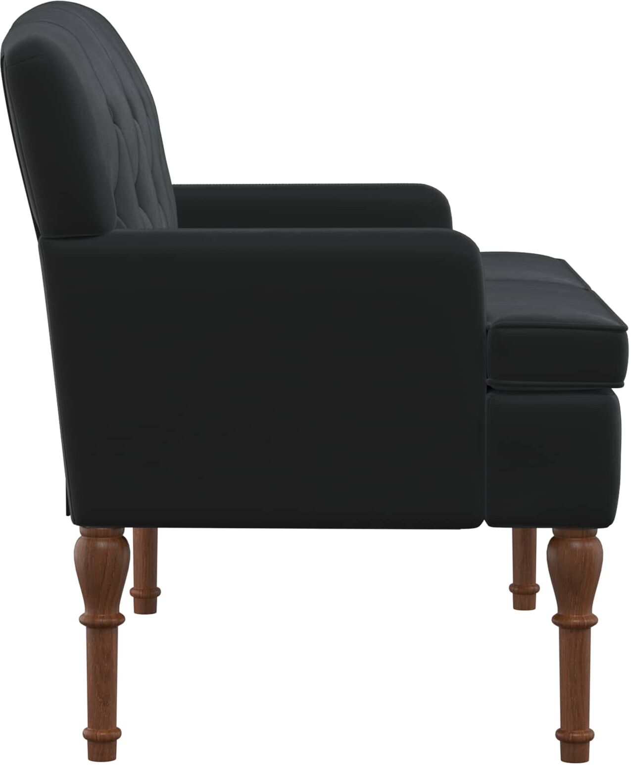 vidaXL Canapé love seat avec capitonnage en boutons Noir