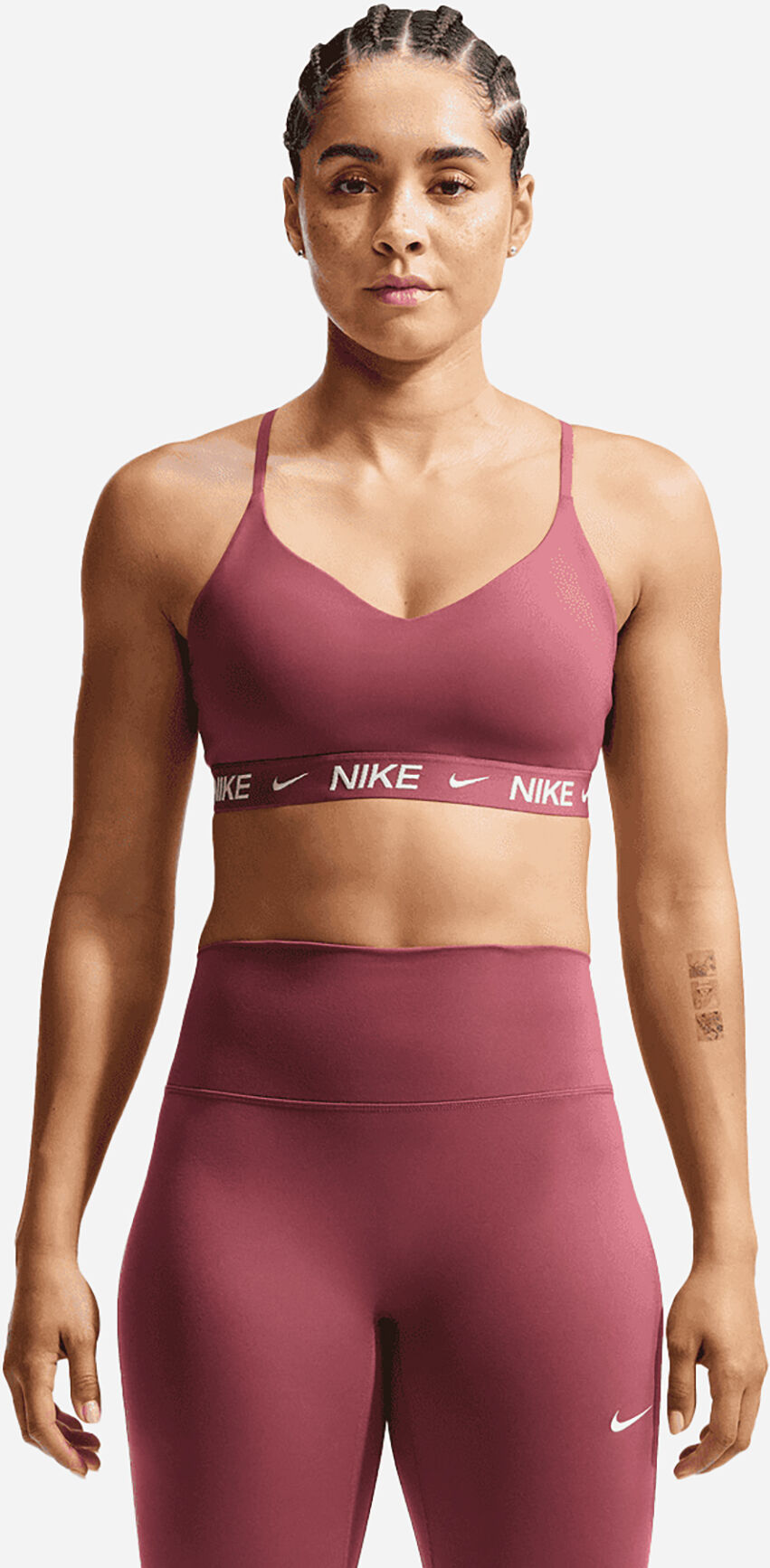 Nike Ls Indy Elastic Logo W - Bra Training - Donna - Rosa L