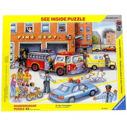 Ravensburger Puzzle Feuerwehrstation 066452 Kinder Rahmenpuzzle 43 Teile 37 X 29 Cm NEU OVP
