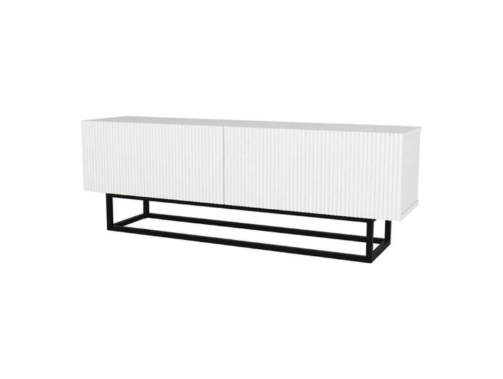 Meuble TV Verpsboga avec piètement court 135 x 32 x 47 cm blanc
