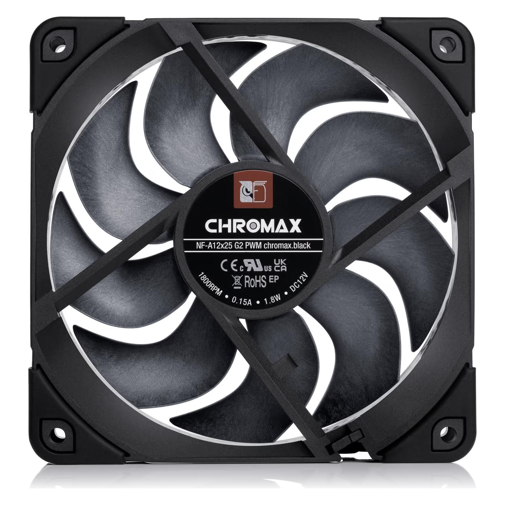 Noctua NF-A12x25 G2 PWM chromax.black (120 mm, 1x) (NF-A12x25 G2 PWM chromax.black)