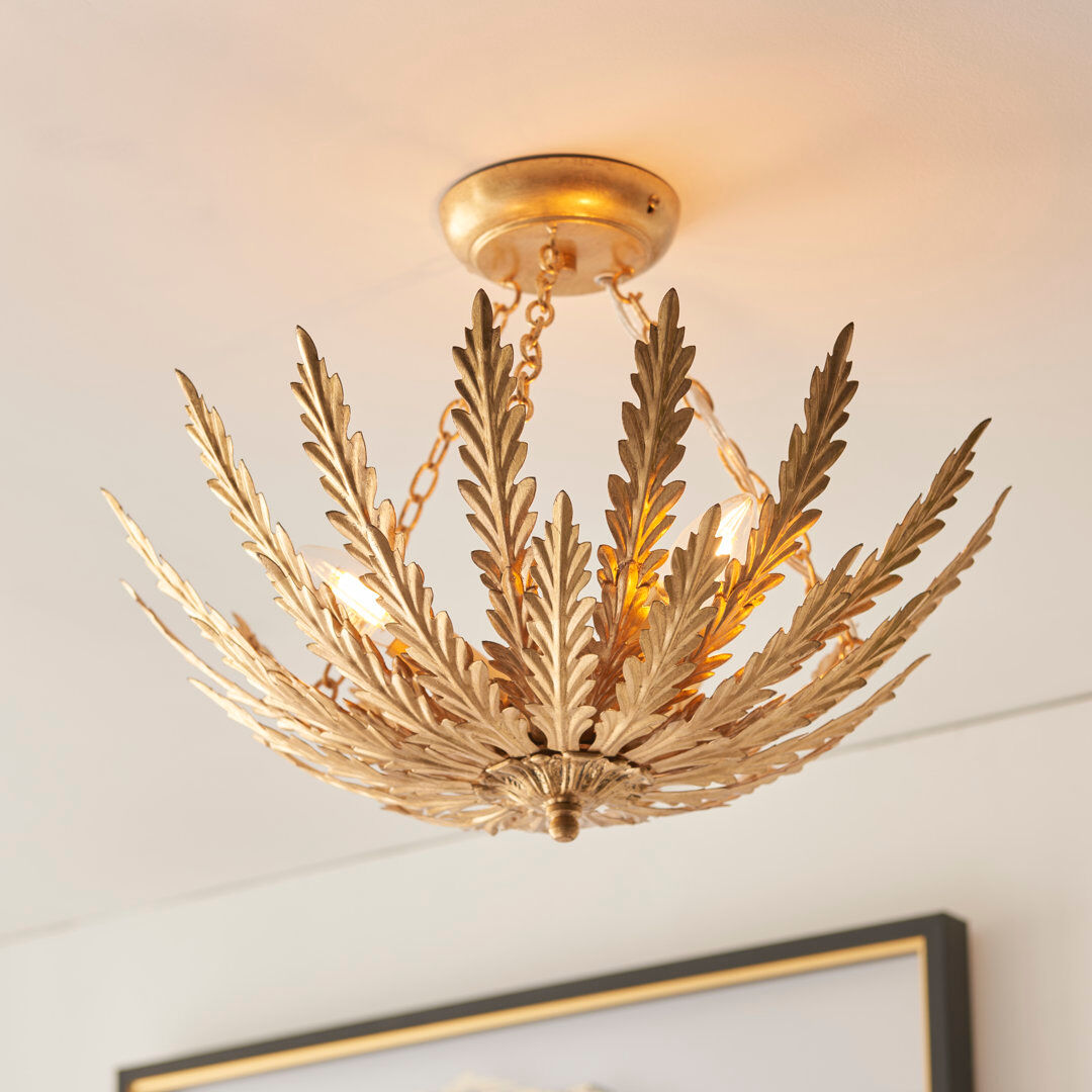 Etta Avenue Jalynn Semi Flush Mount Gold 46.5cm W X 46.5cm D
