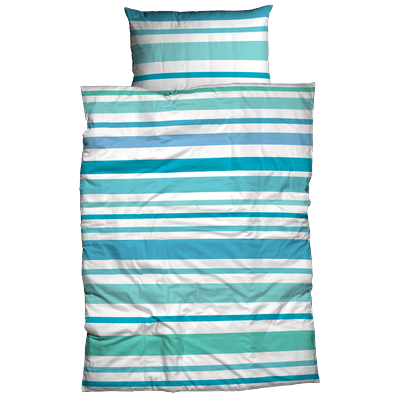 Bettwäsche CASATEX "Banda", blau (türkis), B/L: 135cm x 200cm, 1 Stk., 1 Stk., Satin, B/L: 80cm x 80cm, 2 tlg., Satin, Bezug: 100% Baumwolle, Bettwäsche, Bettwäsche, frische moderne Farben