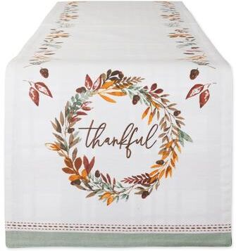 DII Thankful Autumn Wreath Reversible Embellished Table Runner