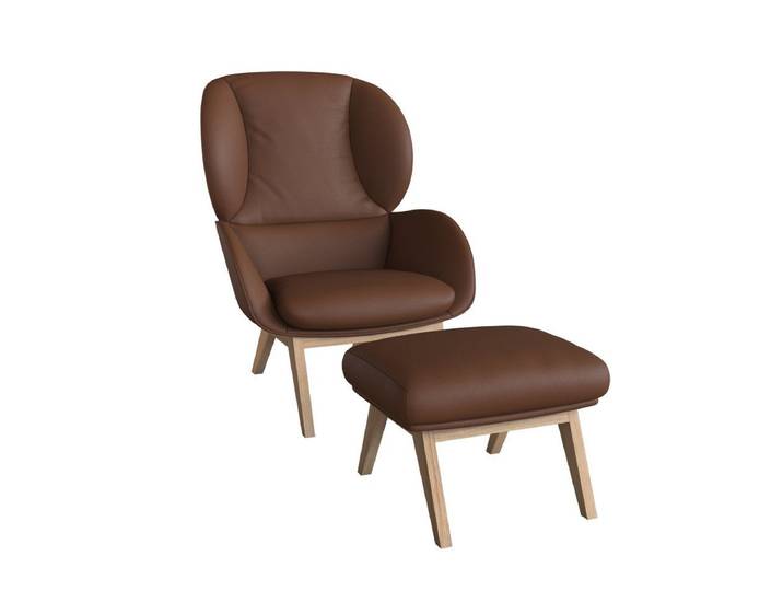 FLEXLUX Ohrensessel Adria, Stil & Komfort, organische Form, Fuß Eiche