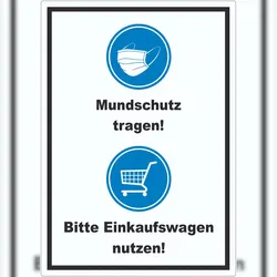 HB-Druck Mundschutz Einkaufswagen Aufkleber A6 (105x148mm)
