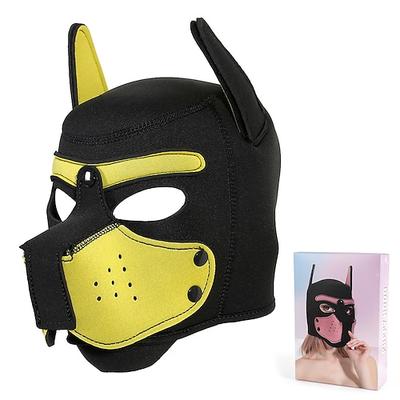 Neopren-Welpenmaske, Welpenspiel-Hundemaske für Erwachsene – BDSM-Hundemaske mit abnehmbarer Schnauze für Tierspiele Kostümveranstaltungen Pride Parade LGBTQ