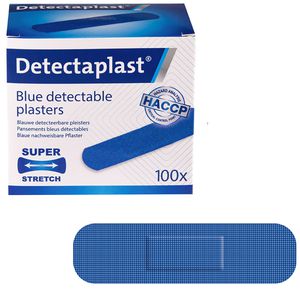 Detectaplast Pflaster Elastic, 100 Strips, detektierbar, elastisch, sensitiv, 7,2 x 1,9cm