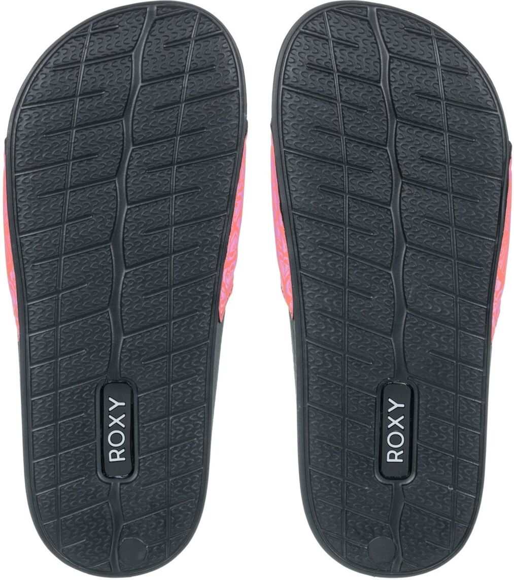 Sandale ROXY "Rg Slippy Ii", Mädchen, Gr. 37, schwarz, rot print, Obermaterial: 100% PU, Futter: 100% Textil, Laufsohle: 100% EVA., Schuhe Sandale schwarz, rot print 37