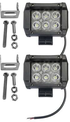Uplifted Finds 18W High Intensity LED Work Light   4 Inch Waterproof Spot & Flood Beam For Motorcycles, Off Road, & Marine 2 Pcs