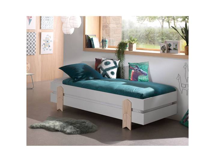 Bett-Set Modulo Pfeil 2er-Set 90 x 200cm Weiß/Weiß