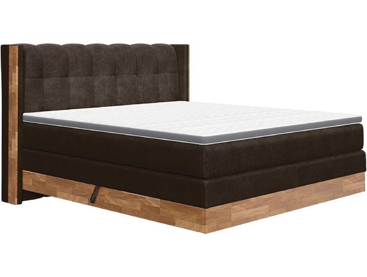 Boxspringbett MATTERHORN dunkelbraun 160x200cm halbfest